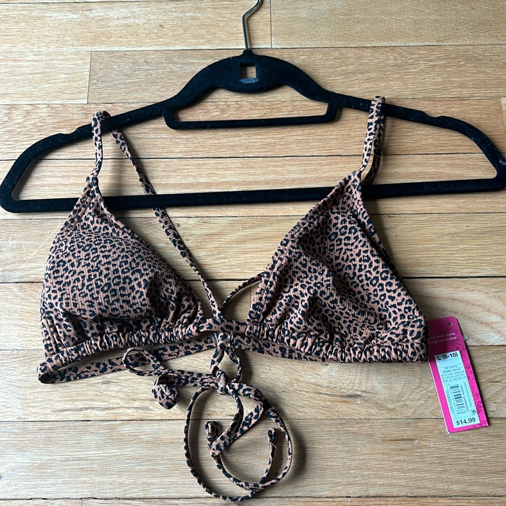 Cheetah Bikini Top Tie Back